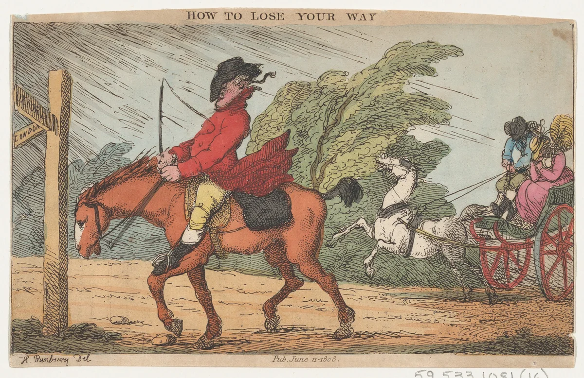 How to Lose Your Way by Thomas Rowlandson, print, 1808