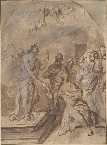 The Delivery of the Keys to Saint Peter by Jan Boeckhorst, drawing, 1660