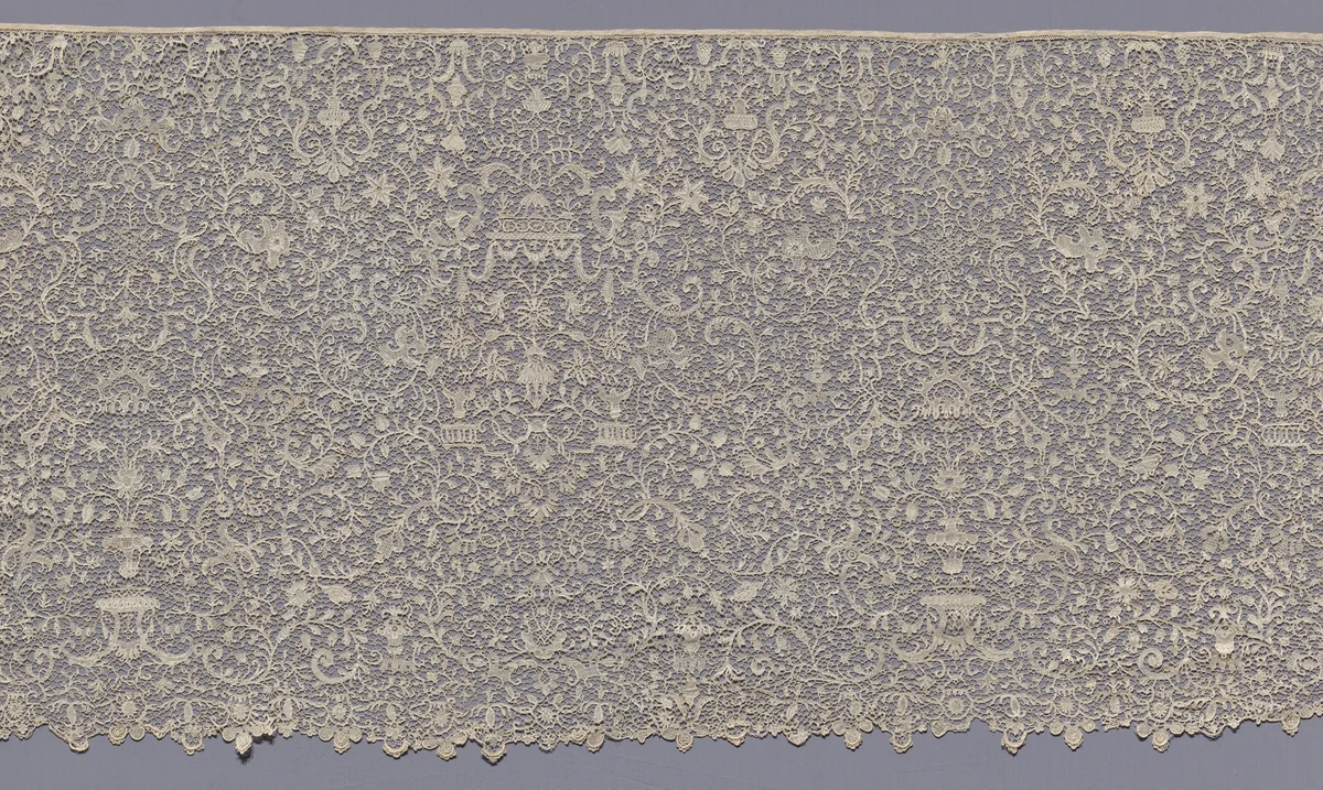Flounce by France, textile, 1690-1710