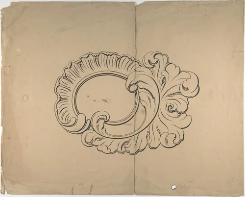 Cartouche by Robert William Hume, drawing, 1830-1904