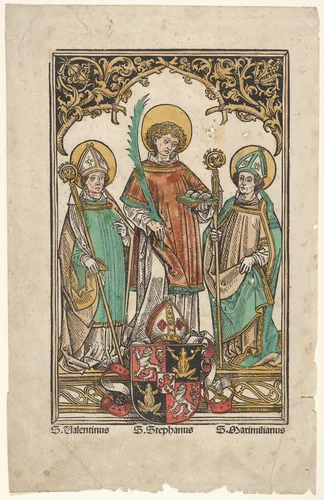 Saints Valentine, Stephen, and Maximilian, the Patron Saints of Passau by Hans Burgkmair, print, 1503-1505