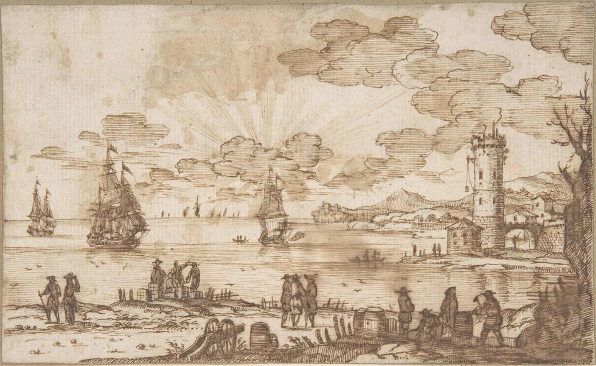 Coast Scene by anonymous, drawing, 1600-1699