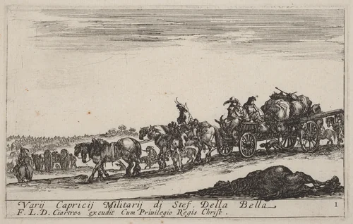 Baggage Train by Stefano della Bella, print, 1641