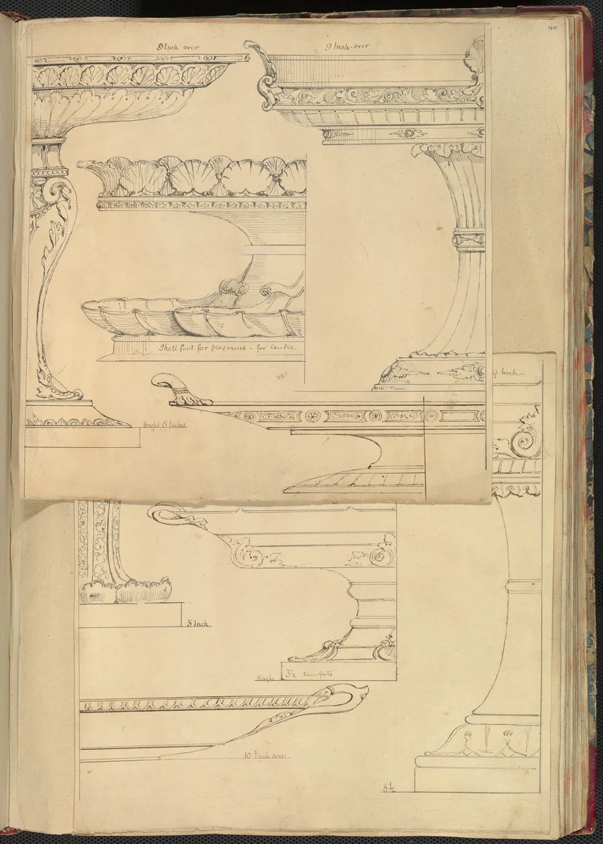 Designs for Dishes by Alfred Forrester, drawing, 1845-1855