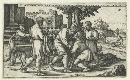 Terugkeer van de verloren zoon by Unknown, print, 1540