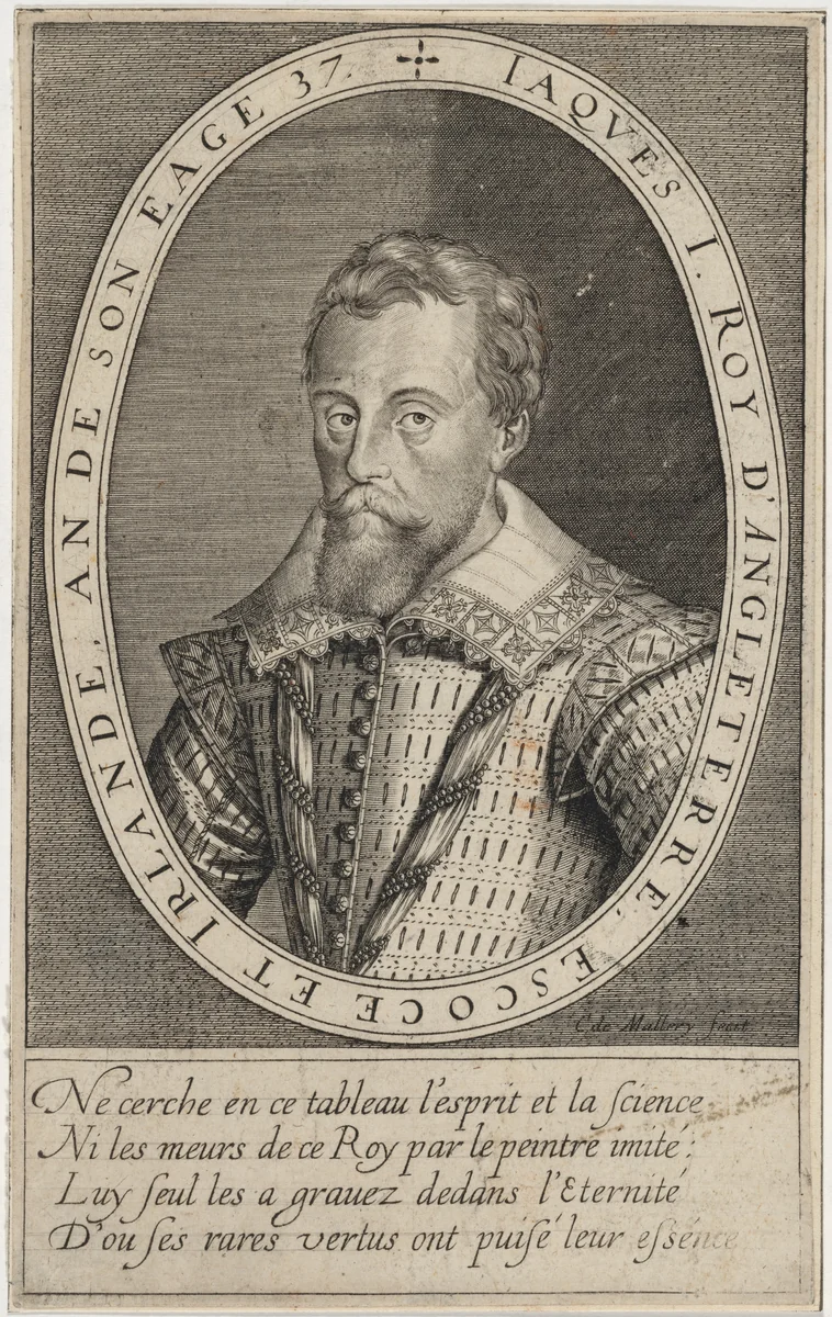James I by Karel van Mallery, print, 1571-1635