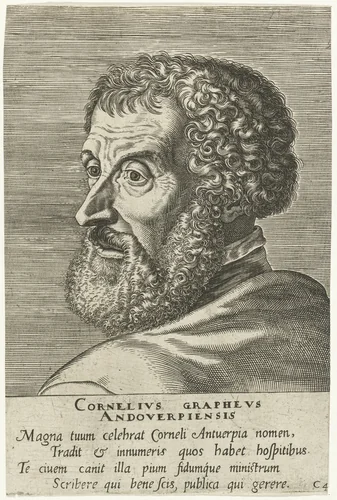Portret van Cornelis Grapheus by Philips Galle, print, 1572