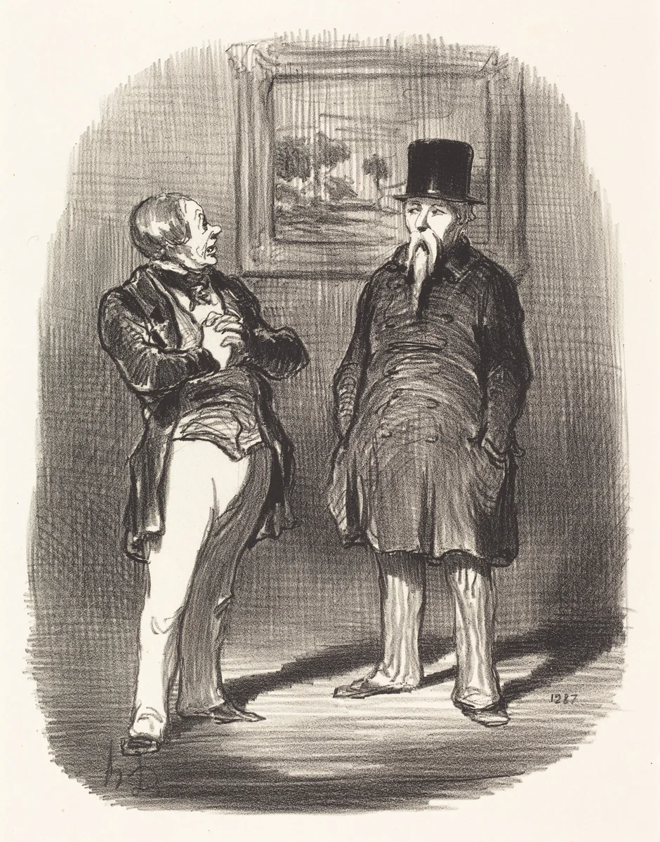 Tiens... je ne te reconnaissais pas... by Honoré Daumier, print, 1848