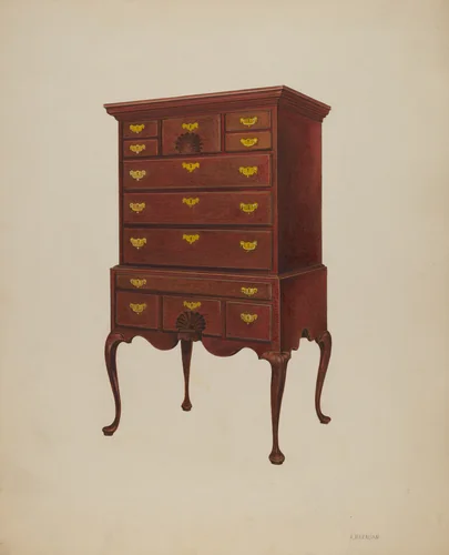 Highboy by Arsen Maralian, index of american design, 1937