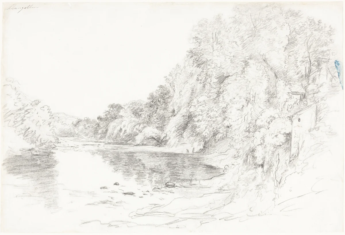 The River at Llangollen by John Glover, drawing, 1795