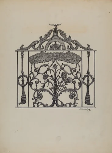 Cast Iron Gate by Eugene Shellady, index of american design, 1937