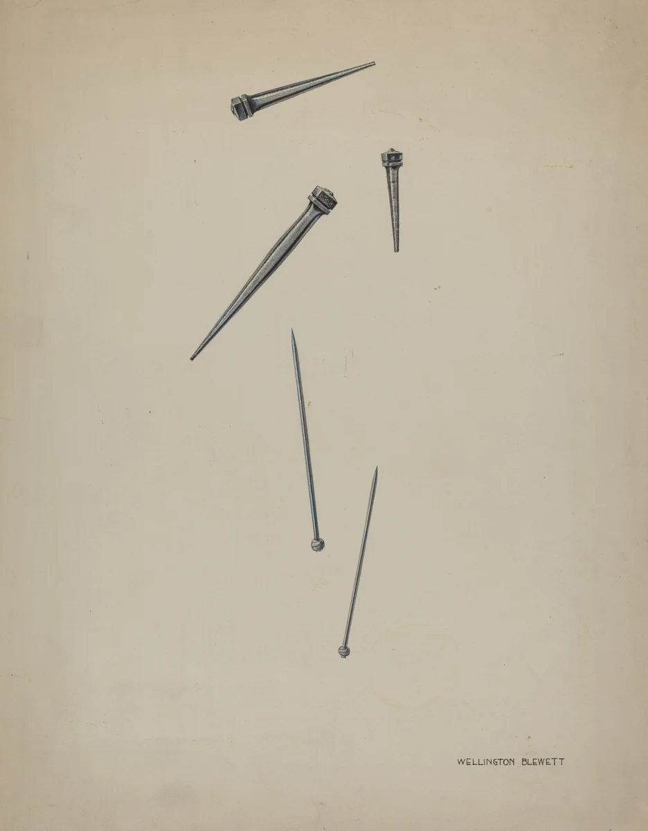 Nails and Pins by Wellington Blewett, index of american design, 1937