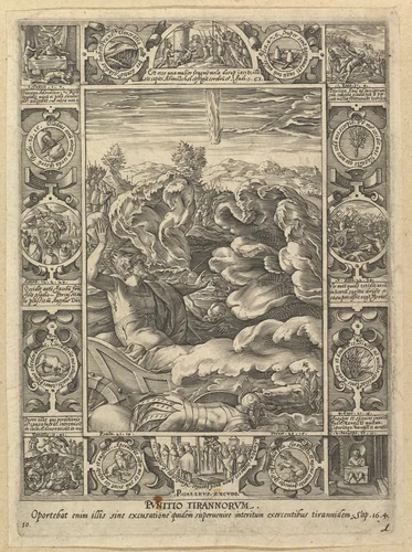 Punitio Malorum, from "Allegories of the Christian Faith, from Christian and Profane Allegories" by Hendrick Goltzius, print, 1570-1617