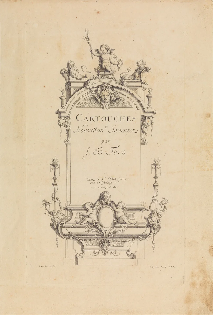Cartouches Nouvellement Inventez par J.B. Toro (Title Page) by Jean Bernard Toro, book, 1716