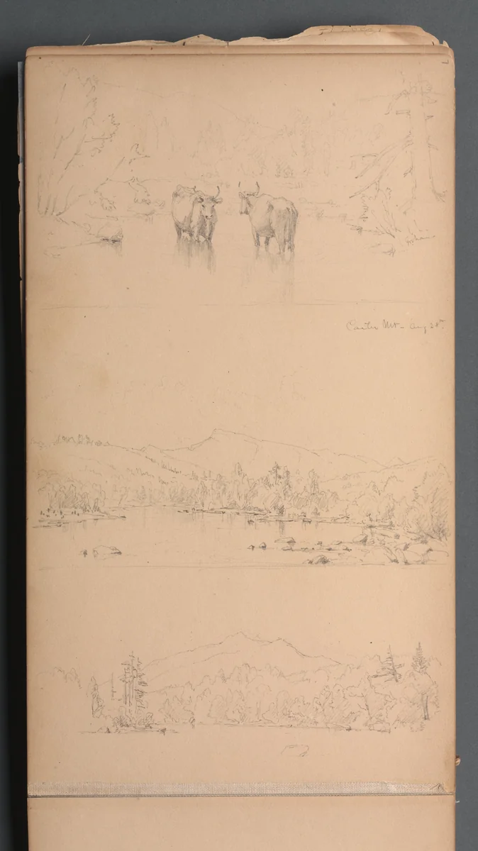 Sketchbook, page 07: "Carter Mt (?) Aug. 28th" by Sanford Robinson Gifford, book, 1859