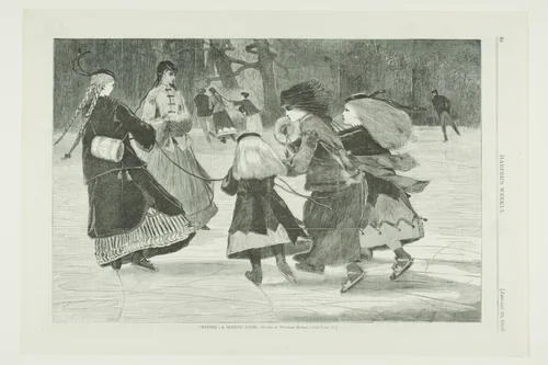 "Winter"—A Skating Scene by Winslow Homer, print, 1868