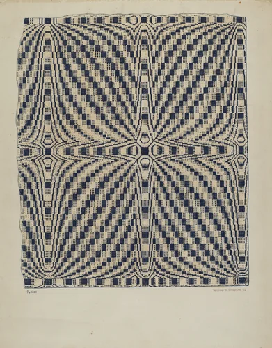 Handwoven Coverlet by Howard H. Sherman, index of american design, 1936