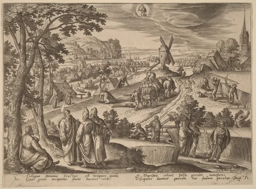 The Plucking of Ears of Corn on Sabbath Day by Adriaen Collaert
Hans Bol
Jan Sadeler I, print, 1585