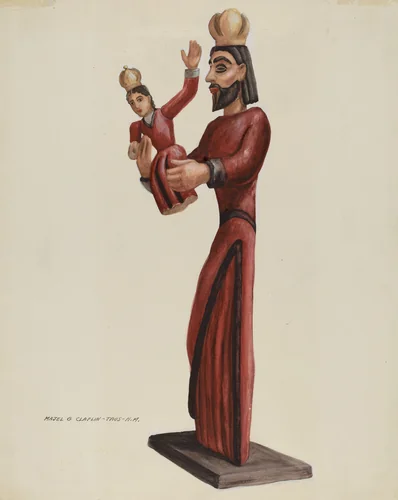 Carved and Painted Santo-San Jose by Majel G. Claflin, index of american design, 1937