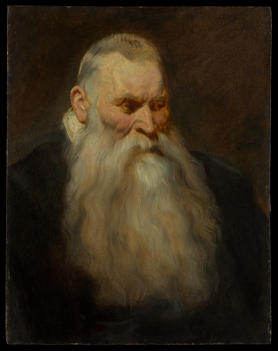 Study Head of an Old Man with a White Beard by Anthony van Dyck, painting, 1617-1620