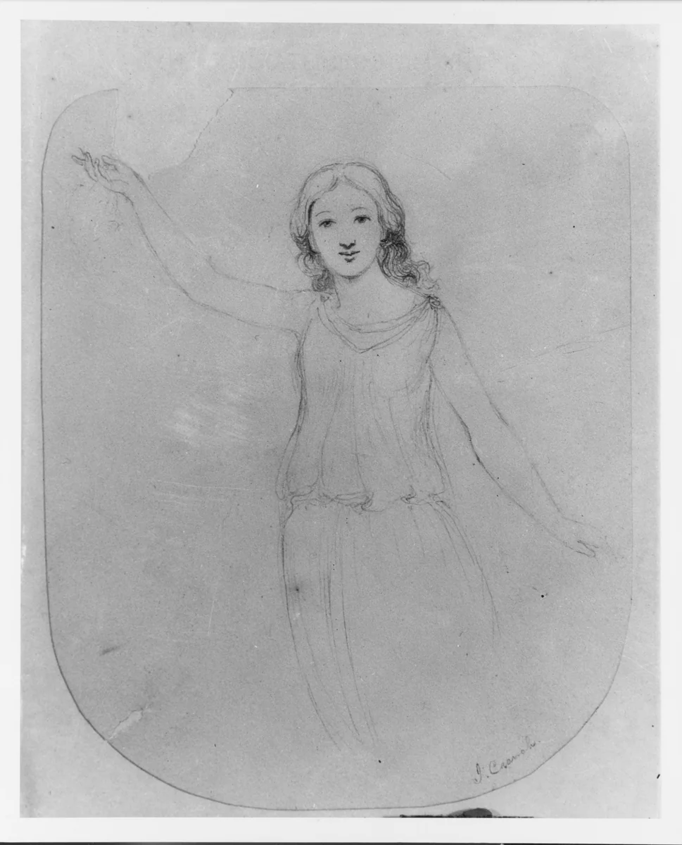 A Girl (from McGuire Scrapbook) by John Cranch, artwork, 1807-1891