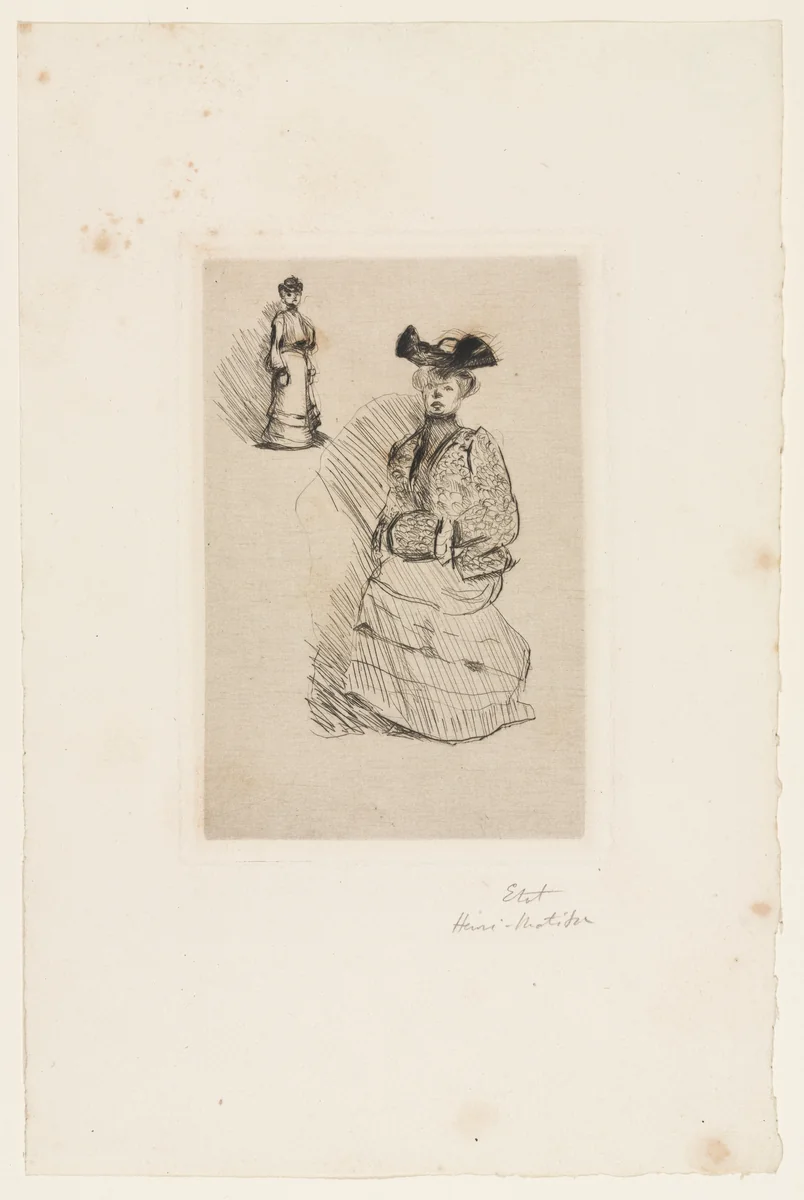 Two Women in Street Costumes (Deux femmes en costume de ville) by Henri Matisse, print, 1900