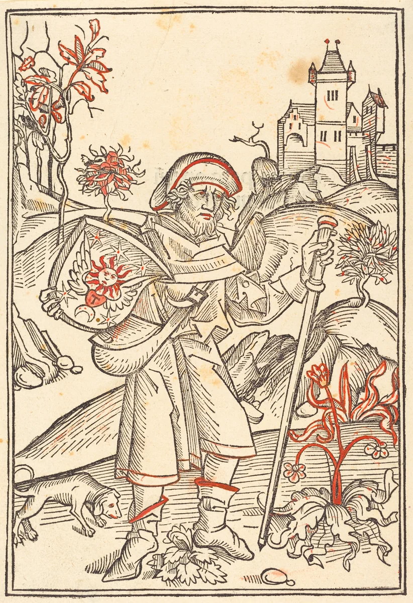 Gerson as Pilgrim by German 15th Century, print, 1489