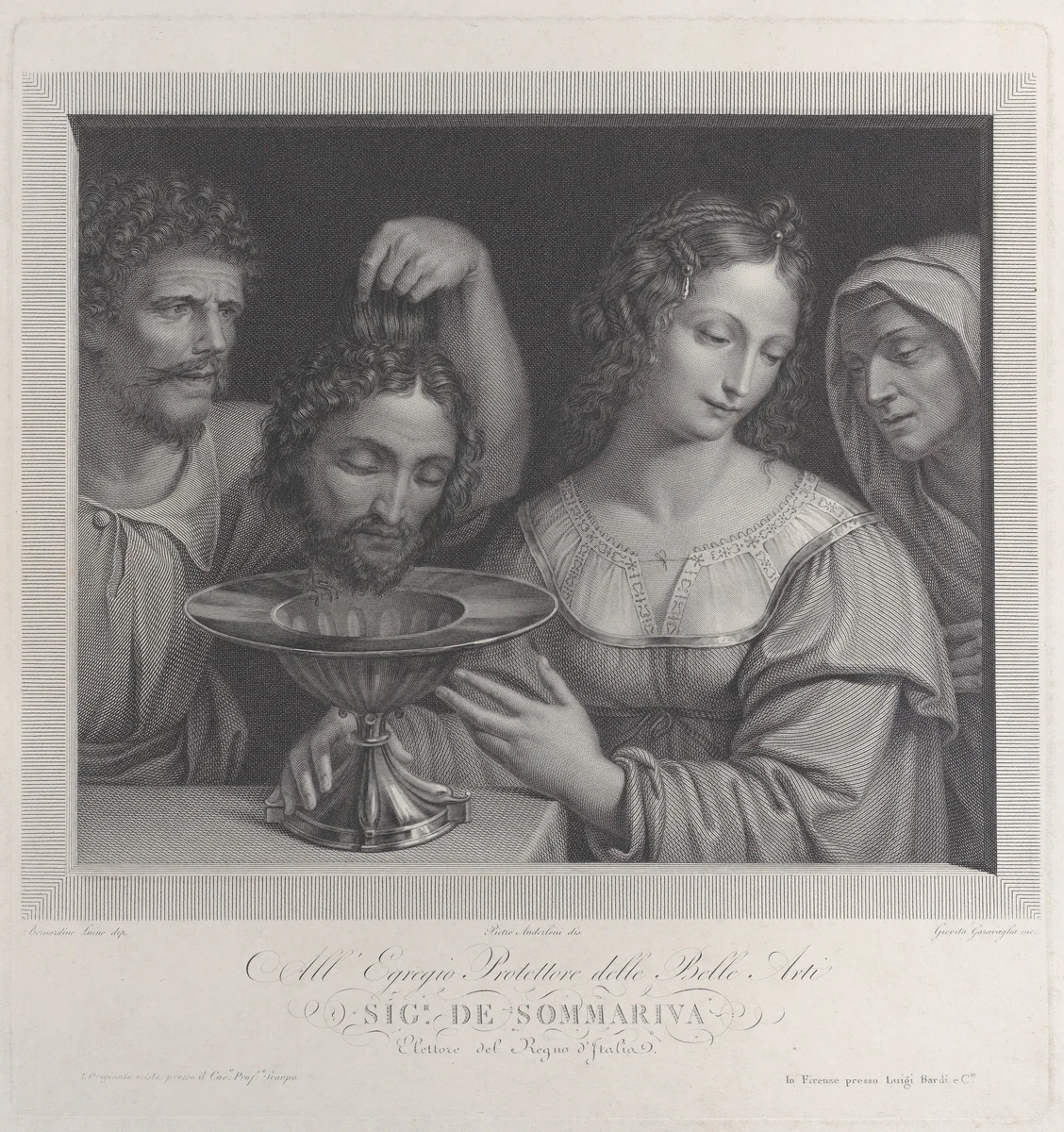 Salome and the head of Saint John the Baptist by Giovita Garavaglia, print, 1815-1835