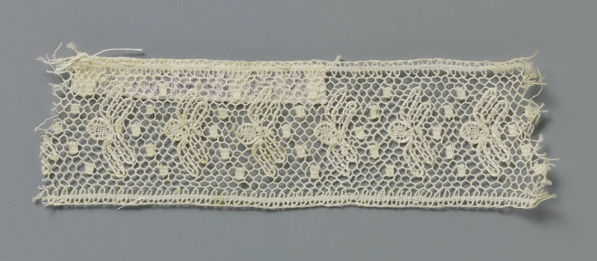 Strook kloskant met gestileerde insectjes en moesjes in een hoek by anonymous, book, 1800-1899