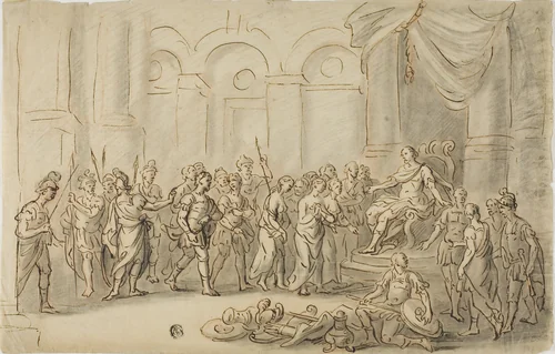 The Continence of Scipio by Unknown Artist, drawing, 1700-1799