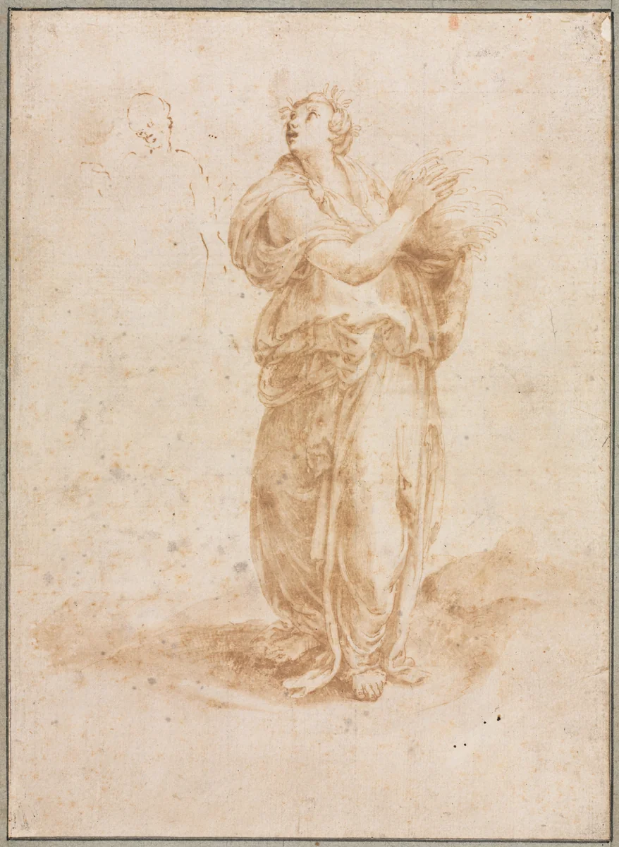 Ceres by Lelio Orsi, drawing, 1500-1600