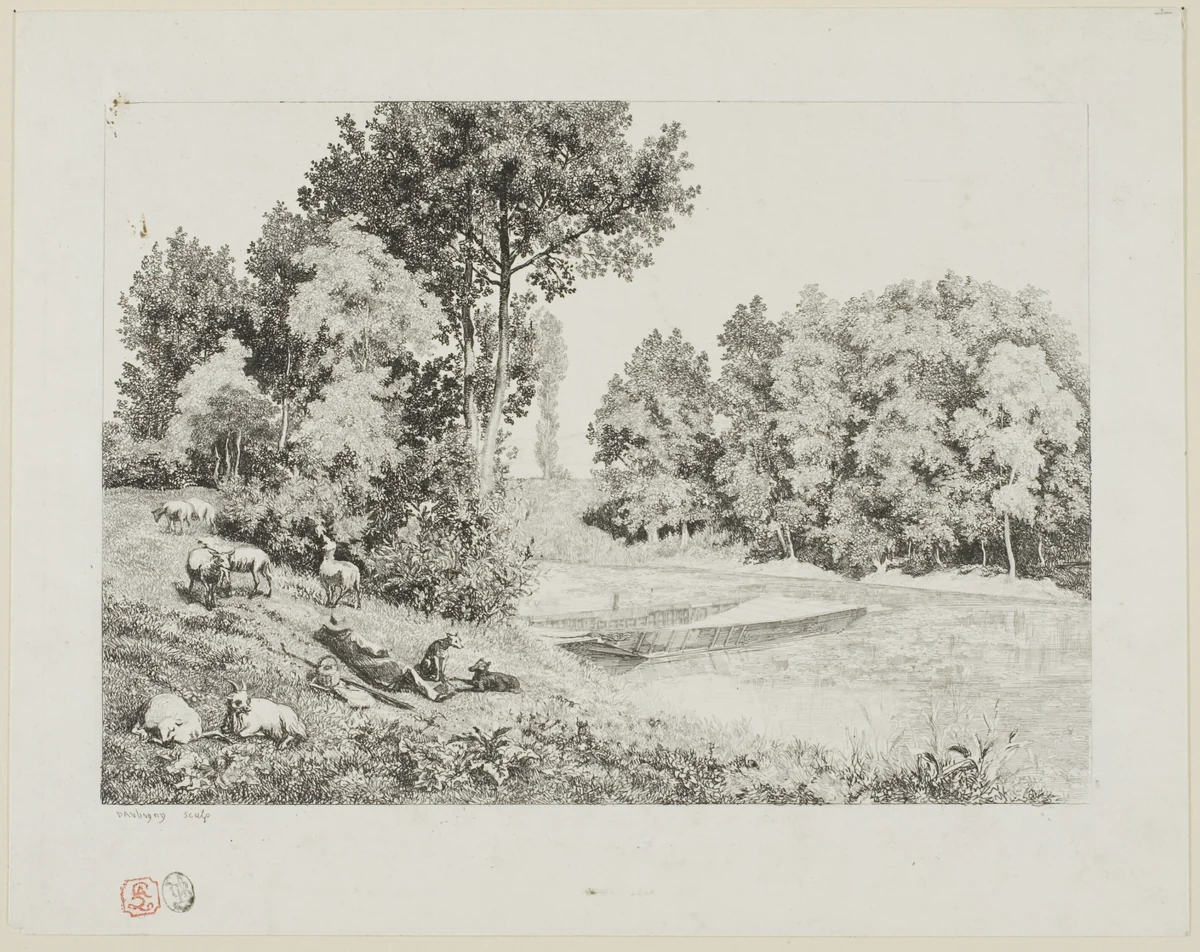 View Taken at Bas-Meudon by Charles-François Daubigny, print, 1852