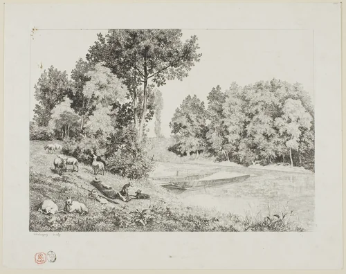 View Taken at Bas-Meudon by Charles-François Daubigny, print, 1852