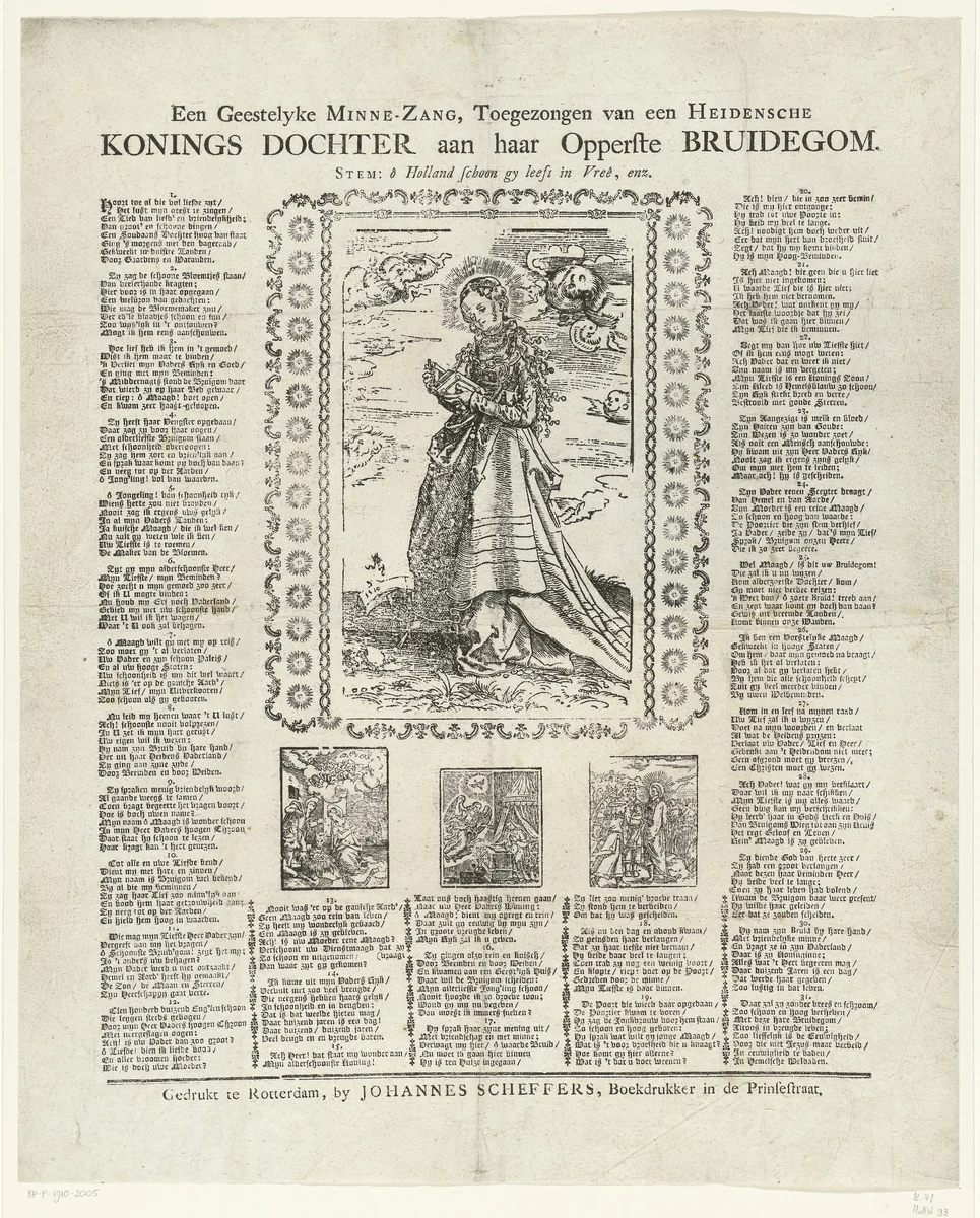 Pamflet met Catharina van Alexandrië en tekst by Unknown, print, 1519