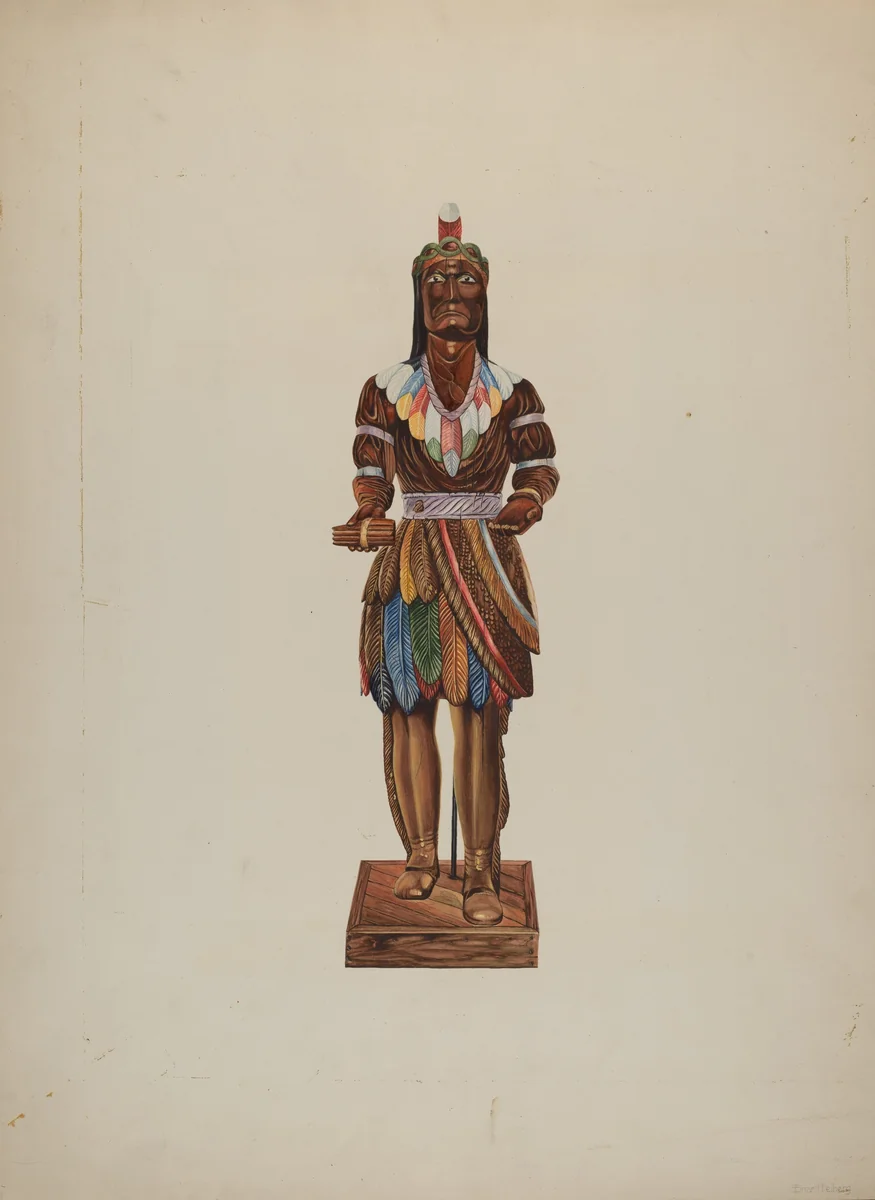 Cigar Store Indian by Einar Heiberg, index of american design, 1935-1942
