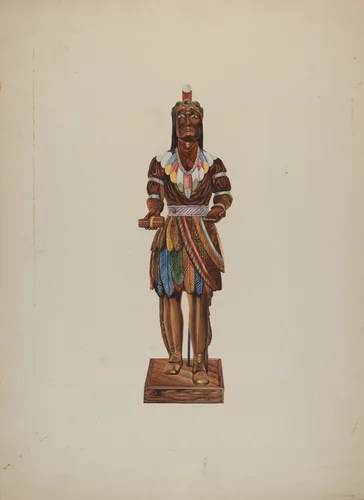 Cigar Store Indian by Einar Heiberg, index of american design, 1935-1942