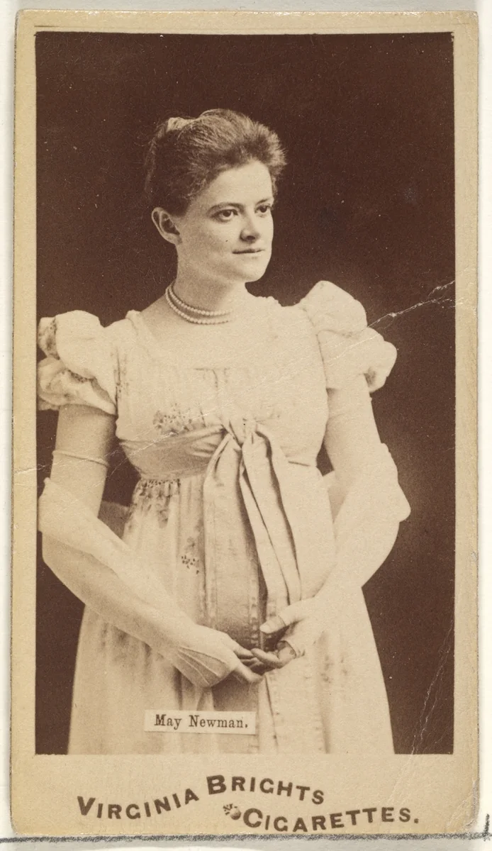 May Newman, from the Actors and Actresses series (N45, Type 1) for Virginia Brights Cigarettes by Allen & Ginter, photograph, 1885-1891