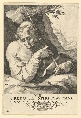 St. Matthew, from "Christ, the Apostles and St. Paul with the Creed" by Hendrick Goltzius, print, 1584-1594