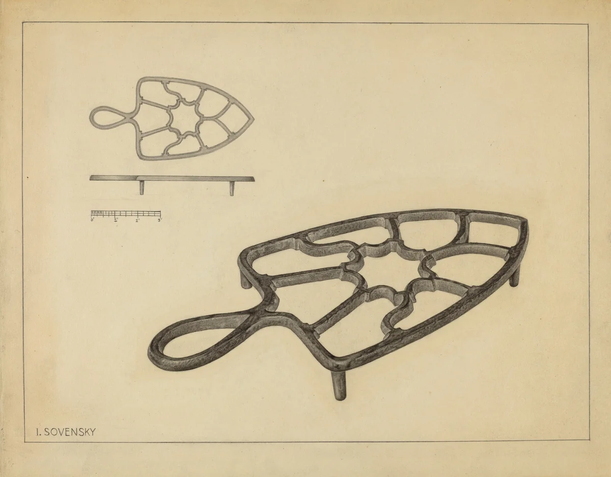 Flat Iron Holder by Isidore Sovensky, index of american design, 1937