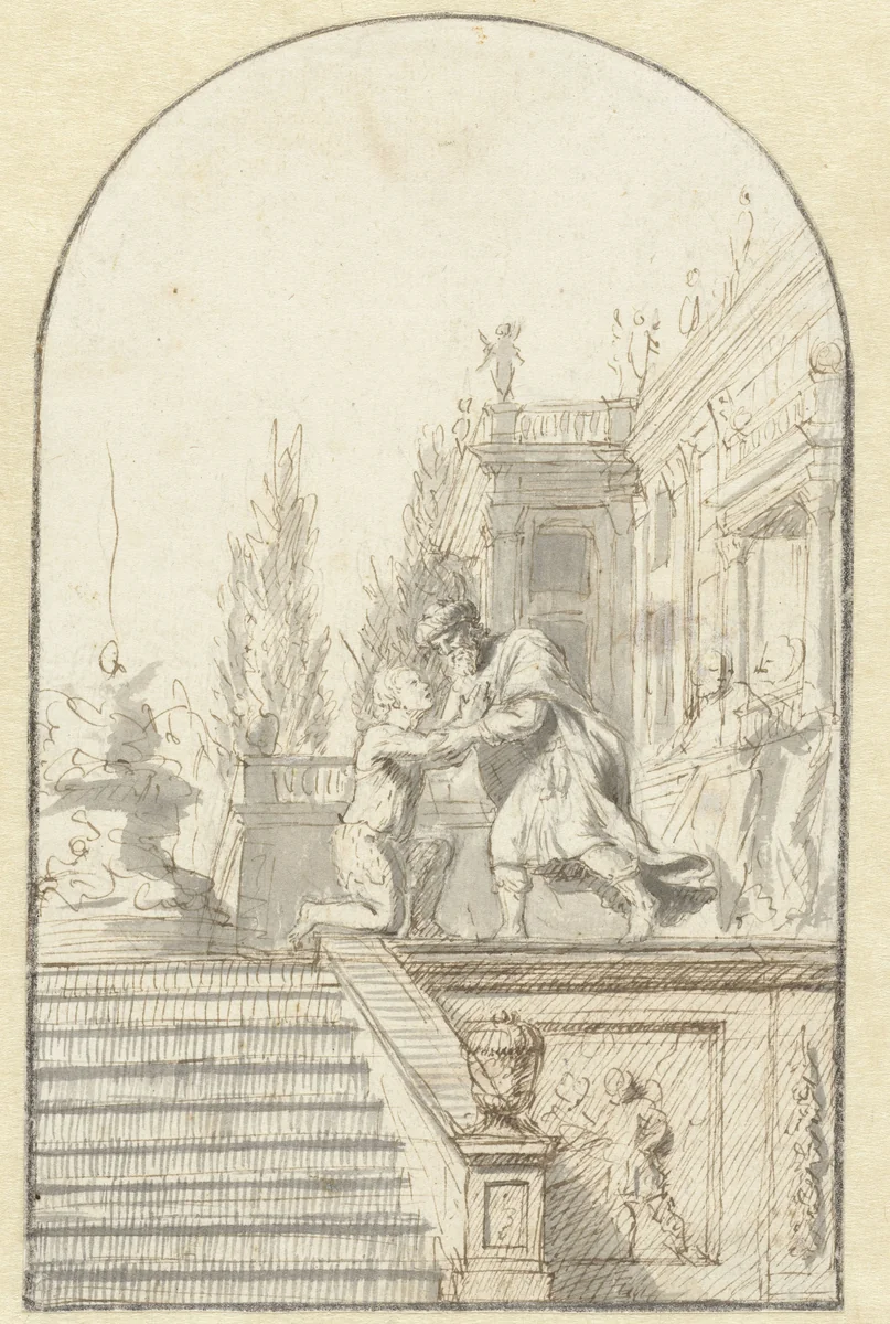 Terugkeer van de Verloren Zoon by anonymous, drawing, 1600-1699