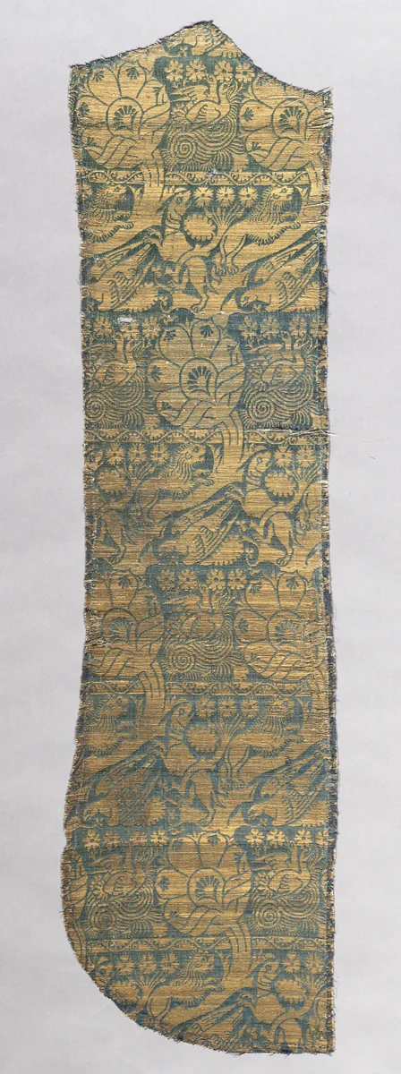 Chasuble Fragment with Realistic Animals by Unknown, textile, 1415-1425