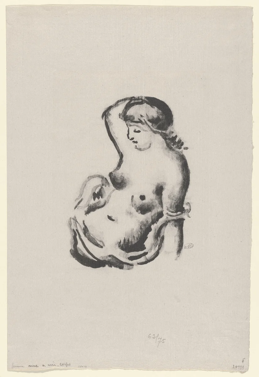 Seated Woman Seen up to the Waist (Femme assise vue à mi-corps) by Aristide Maillol, print, 1927