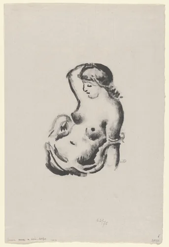 Seated Woman Seen up to the Waist (Femme assise vue à mi-corps) by Aristide Maillol, print, 1927