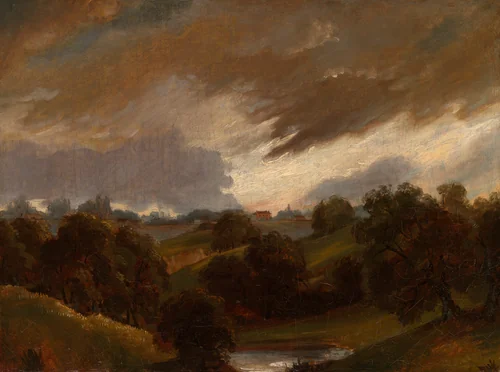 Hampstead, Stormy Sky by John Constable, painting, 1814