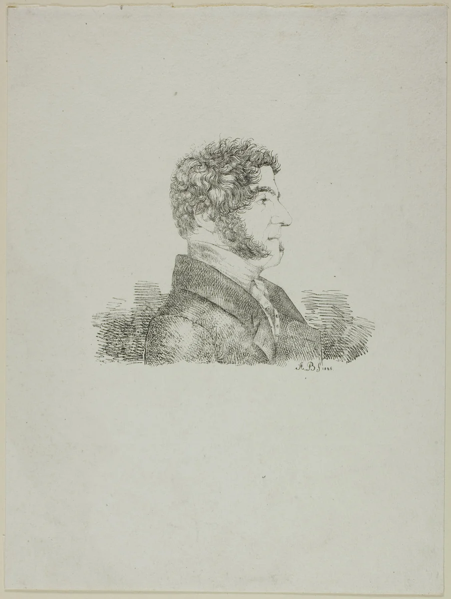 Portrait of a Man in Profile by Monogrammist A.B., print, 1826