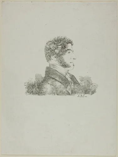 Portrait of a Man in Profile by Monogrammist A.B., print, 1826