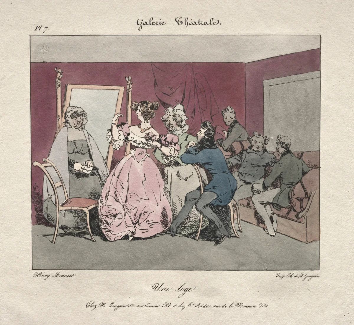 A Loge by Henry Bonaventure Monnier, print, 1827-1877