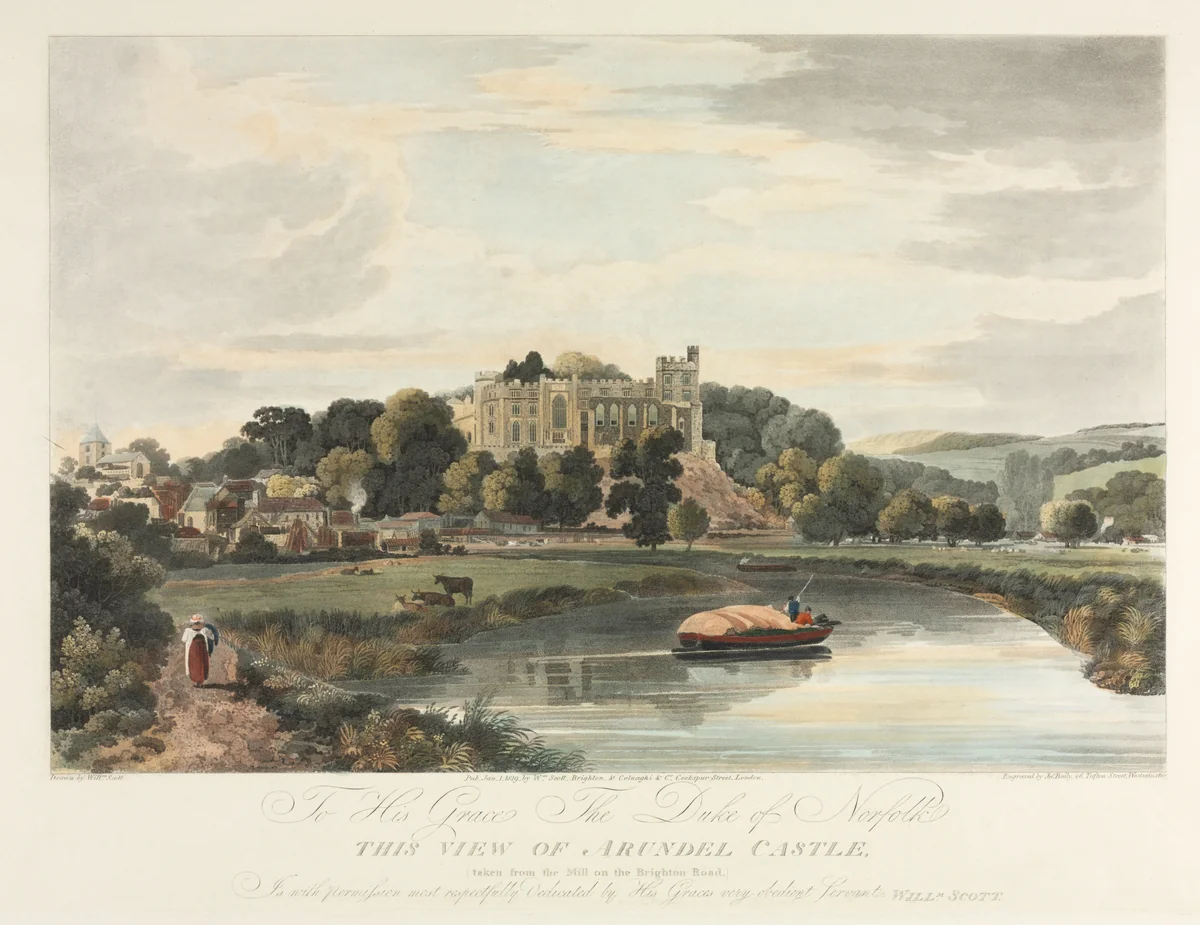 This View of Arundel Castle by John Baily, print, 1819