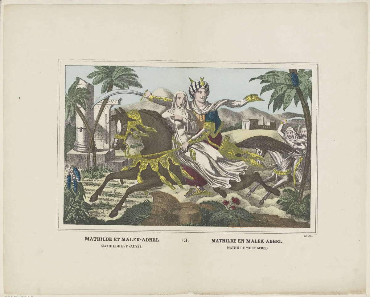 Mathilde est sauvée / Mathilde wort gered by Glenisson & Van Genechten, print, 1833-1856