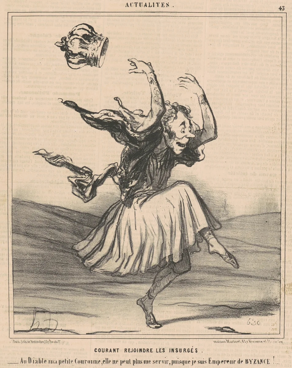 Courant rejoindre les insurgés by Honoré Daumier, print, 1854